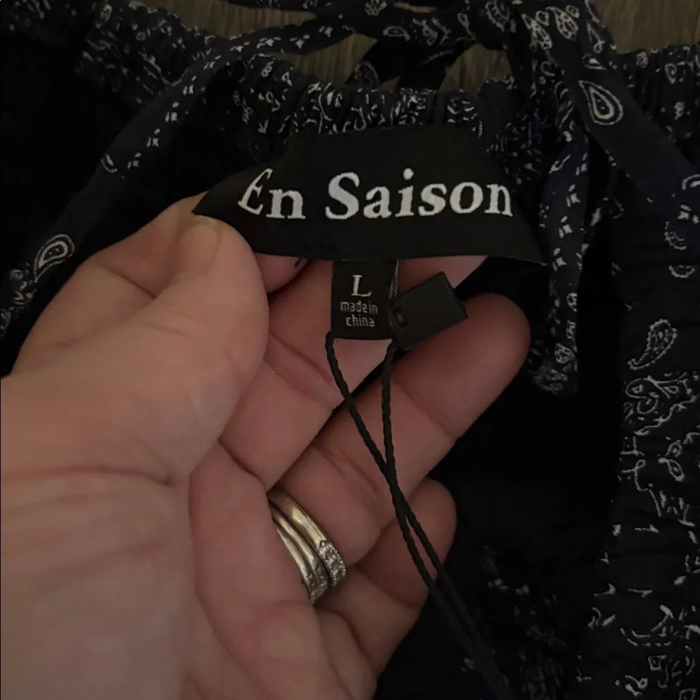 TUCKERNUCK EN Saison Navy White Daytona Midi Dress NWT Size Large - Picture 11 of 14